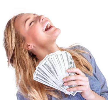 Happy owner of money